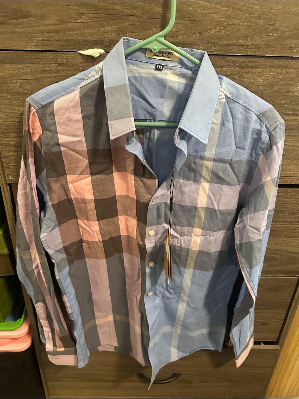 Men's Plaid Button-Down Shirt size S